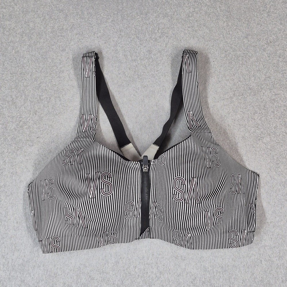 Victoria Sport Women Sports Bra 38DD Black Striped Incredible Knockout Ultra Max